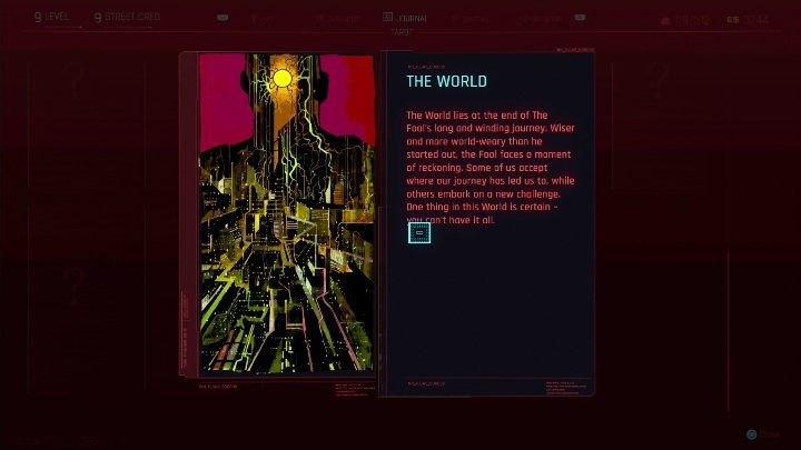 Lokalizacja: Kartę Świat zdobędziesz, gdy zbadasz mural znajdujący się na jednym z miejskich balkonów - Cyberpunk 2077: Wszystkie Karty tarota - Cyberpunk 2077 - poradnik do gry