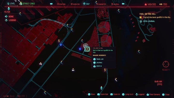 Jak odblokować: zadanie główne Skok na głęboką wodę - Cyberpunk 2077: Karty tarota - wszystkie lokacje, murale - Cyberpunk 2077 - poradnik do gry