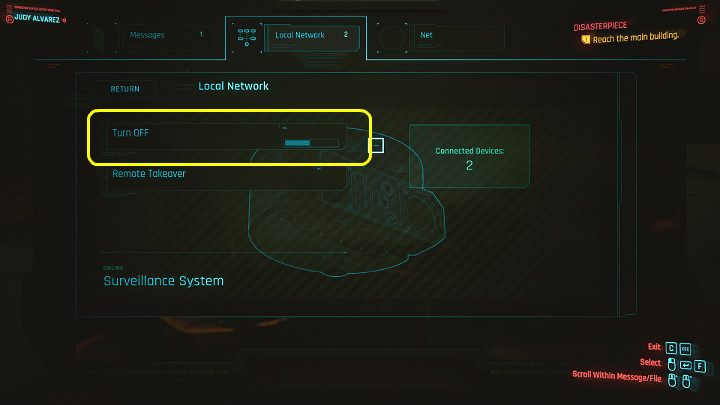 Skorzystaj z komputera i wyłącz kamery - Cyberpunk 2077: Bezład/Disasterpiece - solucja, opis przejścia - Cyberpunk 2077 - poradnik do gry