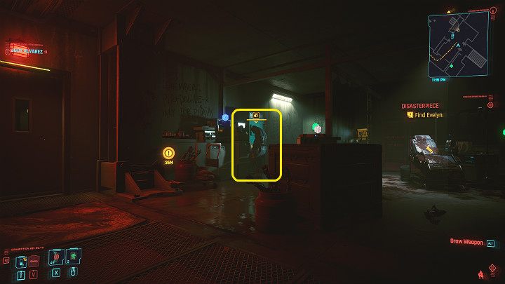 Idąc do przodu natkniesz się na jednego przeciwnika z którym na pewno szybko sobie poradzisz - Cyberpunk 2077: Bezład/Disasterpiece - solucja, opis przejścia - Cyberpunk 2077 - poradnik do gry