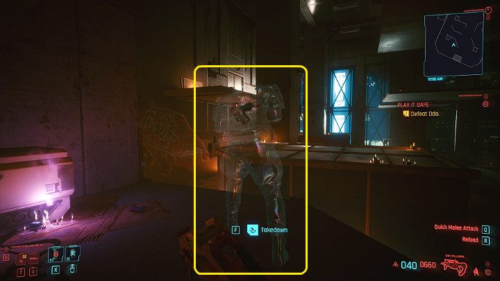 Przeciwnik może także korzystać ze specjalnego kamuflaż, który sprawia, że jest prawie niewidoczny - Cyberpunk 2077: Oda - boss, jak pokonać? - Cyberpunk 2077 - poradnik do gry