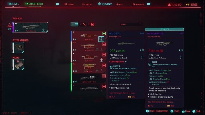 Atrybuty są bezpośrednio połączone z biegłością w posługiwaniu się daną bronią - Cyberpunk 2077: Rozwój postaci - Cyberpunk 2077 - poradnik do gry