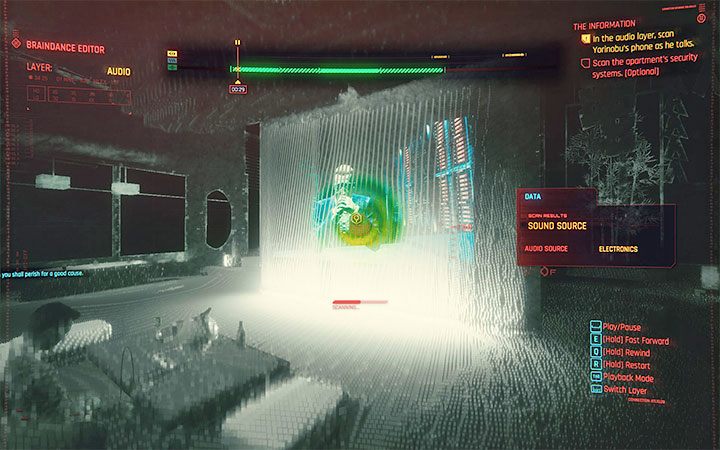 Załącz dalsze odtwarzanie, ale zatrzymaj nagranie w okolicach 30 sekundy - Cyberpunk 2077: Drugi braindans - gdzie jest Relikt? - Cyberpunk 2077 - poradnik do gry