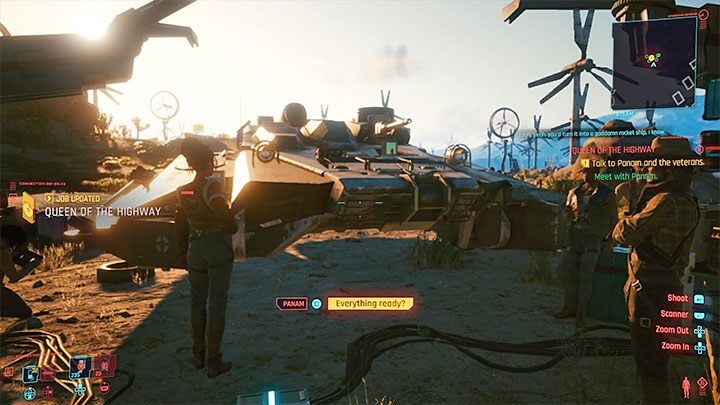 Po dotarciu do obozu dotrzyj do miejsca, w którym stoi zbudowany Basilisk - czołg Panzer - Cyberpunk 2077: Właściwy moment (Panam) - solucja, opis przejścia - Cyberpunk 2077 - poradnik do gry