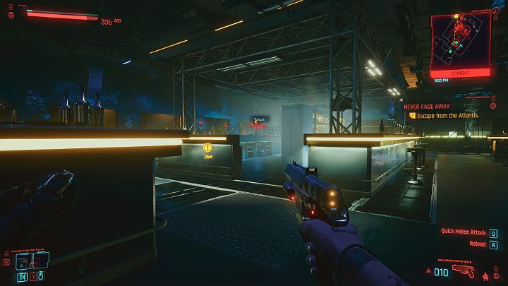 Musisz teraz uciec z klubu Atlantis, a po drodze napotkasz wielu uzbrojonych przeciwników - Cyberpunk 2077: Czynnik ludzki/Transmission - solucja, opis przejścia - Cyberpunk 2077 - poradnik do gry