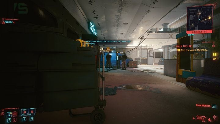 Przy wozie stoi trzech bandytów, ale nie warto od razu tam ruszyć - Cyberpunk 2077: Rozpoznanie wzorca/I Walk the Line - solucja, opis przejścia - Cyberpunk 2077 - poradnik do gry
