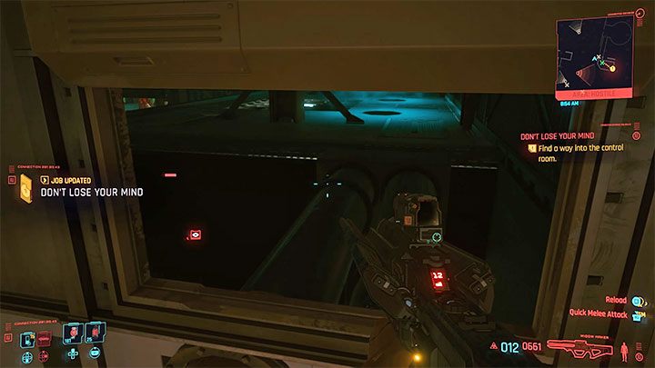 Zainteresuj się pokazanym na obrazku otworem - Cyberpunk 2077: Delamain: Reanimacja/Dont Lose Your Mind - solucja - Cyberpunk 2077 - poradnik do gry