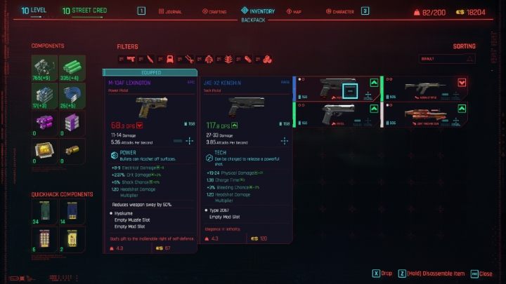 Na wstępie trzeba opisać, w jaki sposób rozróżniane są kategorie jakości przedmiotów - Cyberpunk 2077: Crafting i ulepszanie broni - Cyberpunk 2077 - poradnik do gry
