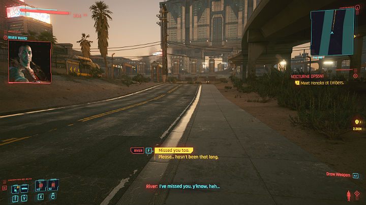 Po jakimś czasie River skontaktuje się z Tobą i zapyta w wiadomości tekstowej o to, jaki prezent kupić siostrzeńcowi - Cyberpunk 2077: River Ward - romans/seks - Cyberpunk 2077 - poradnik do gry