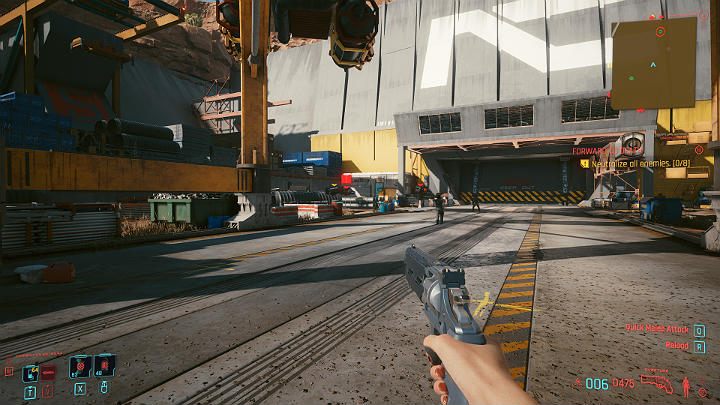 Po staranowaniu bramy wjazdowej, Basilisk ulegnie ponownemu uszkodzeniu - Cyberpunk 2077: Linia oporu/Forward to Death - solucja, opis przejścia - Cyberpunk 2077 - poradnik do gry