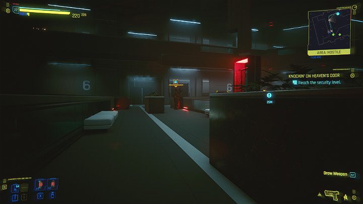 To piętro patroluje kolejnych dwóch strażników i jeden dron - Cyberpunk 2077: Ostatnie tango w Night City - solucja, opis przejścia - Cyberpunk 2077 - poradnik do gry