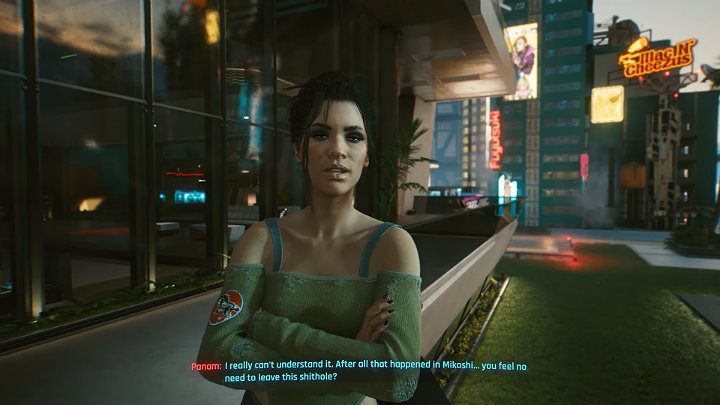 Schodzi na niższe piętro apartamentu i jeśli nawiązał wcześniej jakiś romans, spotka się tutaj z ukochaną osobą - Cyberpunk 2077: Zakończenie Johnnyego - współpraca z Rogue - Cyberpunk 2077 - poradnik do gry