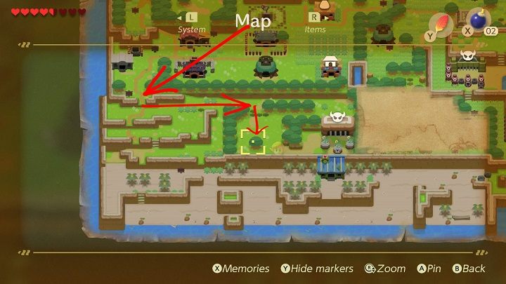Idź na południowy-zachód i opuść wioskę - Anglers Tunnel | Solucja The Legend of Zelda Links Awakening - The Legend of Zelda Links Awakening - poradnik do gry
