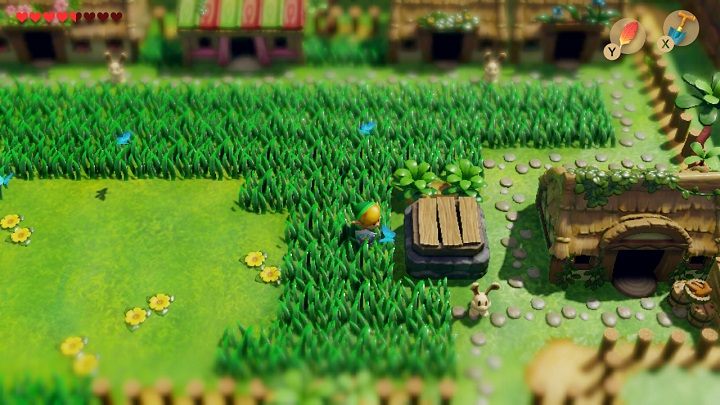 Wróć do Budki Telefonicznej i przejdź przez drzewa po prawej, aby wejść do Animal Village - Anglers Tunnel | Solucja The Legend of Zelda Links Awakening - The Legend of Zelda Links Awakening - poradnik do gry