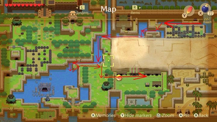 Plyń na południowy-zachód wzdłuż rzeki aż do Marthas Bay - Catfishs Maw | Solucja The Legend of Zelda Links Awakening - The Legend of Zelda Links Awakening - poradnik do gry