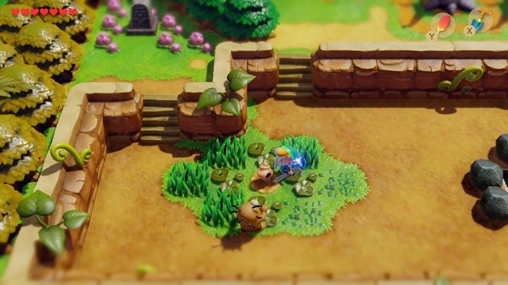 Wyjdź z jaskini i wejdź po drabinie znajdującej się po prawej stronie - Key Cavern | Solucja The Legend of Zelda Links Awakening - The Legend of Zelda Links Awakening - poradnik do gry
