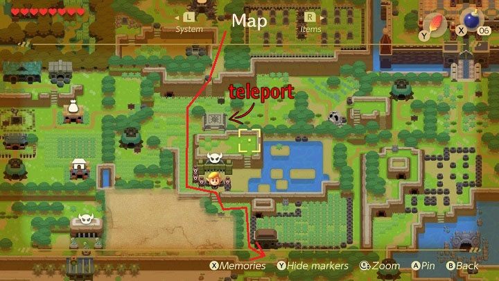 Podążaj dalej na południe, aż zejdziesz drabiną ze wzgórza - Key Cavern | Solucja The Legend of Zelda Links Awakening - The Legend of Zelda Links Awakening - poradnik do gry