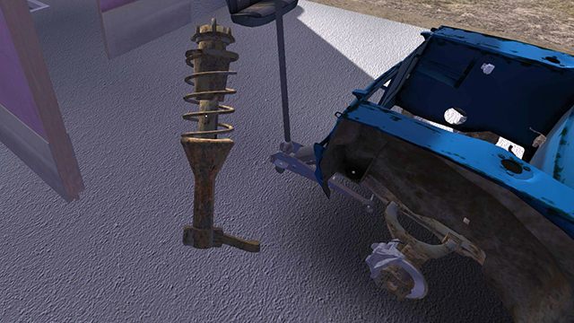 Przyłóż ją pionowo nad wahaczem - Zawieszenie i układ kierowniczy | Budowa samochodu Satsuma w My Summer Car - My Summer Car - poradnik do gry