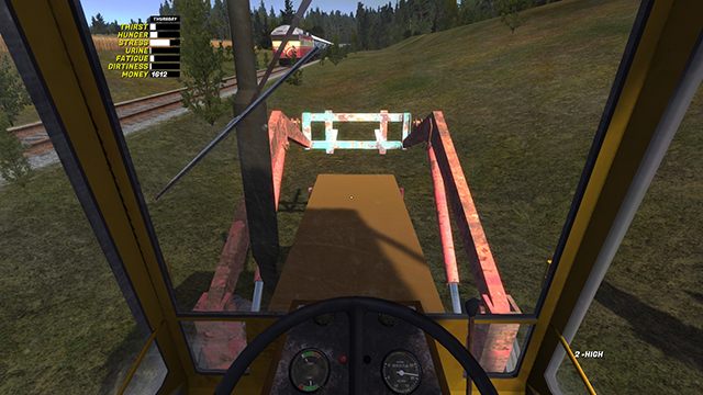 Po jakimś czasie dotrzesz do kolejnej krzyżówki torów z drogą - skręć w lewo na drogę - Samochód Ruscko | Pojazdy w My Summer Car - My Summer Car - poradnik do gry