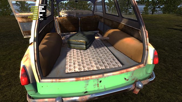 Wsiądź do środka i wciśnij ENTER, by przejść w tryb jazdy ENTER DRIVING MODE - Samochód Ruscko | Pojazdy w My Summer Car - My Summer Car - poradnik do gry