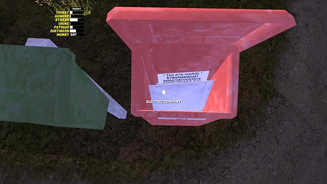 Wyjmij kartkę z napisem Electric company, aby zapłacić za prąd. - Dlaczego w domu nie ma prądu w My Summer Car? - My Summer Car - poradnik do gry