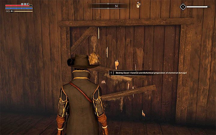 Możesz burzyć tylko te ściany, przy których pojawia się stosowna informacja - przykład takiej ściany pokazuje powyższy obrazek - GreedFall: Niedostępne miejsca - jak docierać? - GreedFall - poradnik do gry