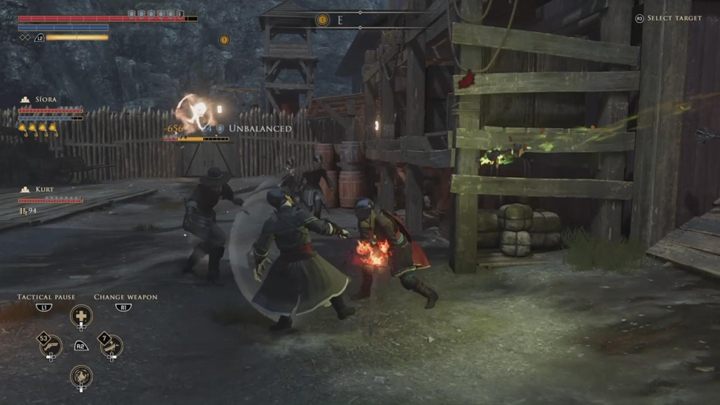 Rozmowa z Matką Kardynaliną - po rozmowie z kobietą, idź do baraków, pomów z kwatermistrzem i zwerbuj grupkę rycerzy do pomocy - GreedFall: Obóz Ordo Luminis - solucja, opis przejścia - GreedFall - poradnik do gry