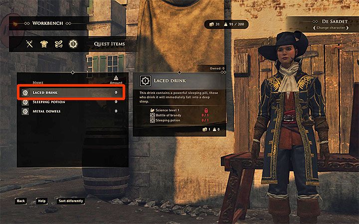 Przejdź do zakładki tworzenia przedmiotów questowych (Quest Items) - GreedFall: Zatruty drink w prologu gry - jak przygotować? - GreedFall - poradnik do gry