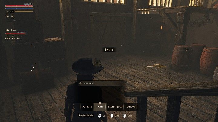 W trakcie aktywnej pauzy możesz zobaczyć stan swojego bohatera oraz jego tworzysz - GreedFall: Zarządzanie drużyną - GreedFall - poradnik do gry