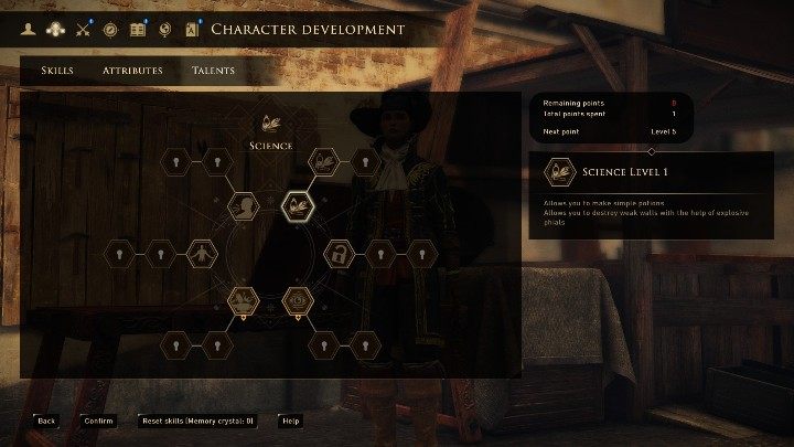 Nauka to najważniejszy talent, w który musisz inwestować w trakcie tworzenia postaci - GreedFall: Najlepsze buildy - Mistrz eliksirów - GreedFall - poradnik do gry