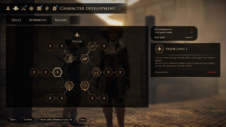 Drugim ważnym talentem, jest wigor - GreedFall: Najlepsze buildy - Charyzmatyczna postać wsparcia - GreedFall - poradnik do gry