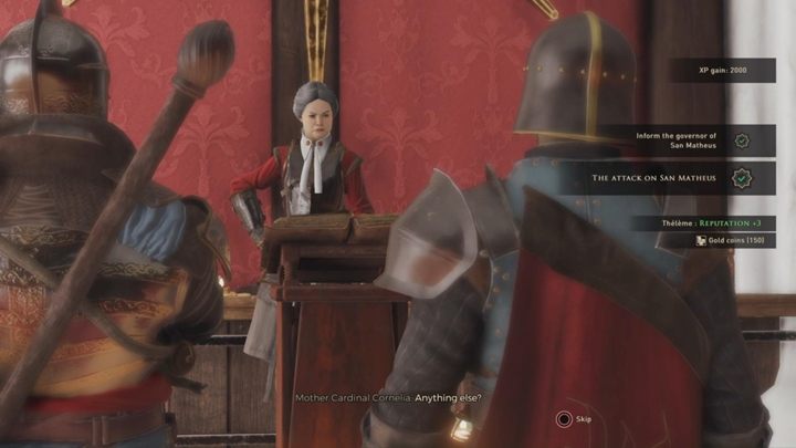Po walce, wróć do gubernatora San Matheus i pomów z Matką Kardynaliną - Atak na San Matheus | Solucja GreedFall - GreedFall - poradnik do gry