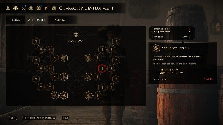 Atrybut ten wpływa na siłę broni palnej oraz mikstur - GreedFall: Atrybuty - GreedFall - poradnik do gry