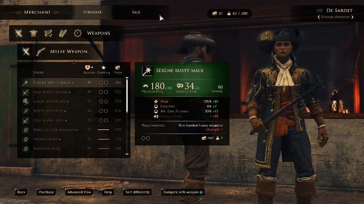 Pamiętaj, że jeśli zdobędziesz niepotrzebne Ci surowce bądź przedmioty możesz, w każdej chwili je sprzedać - GreedFall: Złoto - jak gromadzić? - GreedFall - poradnik do gry