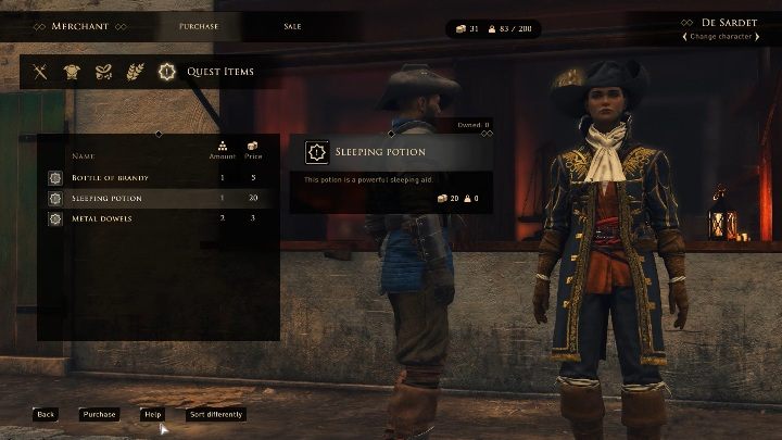U sprzedawców możesz kupić nowe bronie, pancerze, surowce oraz eliksiry - GreedFall: Złoto - jak gromadzić? - GreedFall - poradnik do gry
