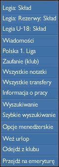 Począwszy od góry mamy dostęp do zespołów, które prowadzimy (pierwszy zespół jest pod naszą kontrolą, zespół rezerw i U-18 w zależności od tego jak zdecydujemy) - Profil menedżera i opcje (1) | Gra w CM | Championship Manager 4 - Championship Manager 4 - poradnik do gry