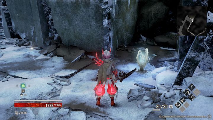 Kilka kroków dalej znajdziesz Mistle do nowej lokacji, Iceless Falls - Ridge of Frozen Souls | Solucja Code Vein - Code Vein - poradnik do gry