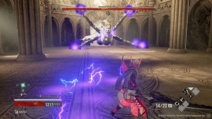 Patrząc na ułożenie rąk bossa, można szybko wywnioskować jaki atak może użyć - Successor of the Ribcage | Boss w Code Vein - Code Vein - poradnik do gry