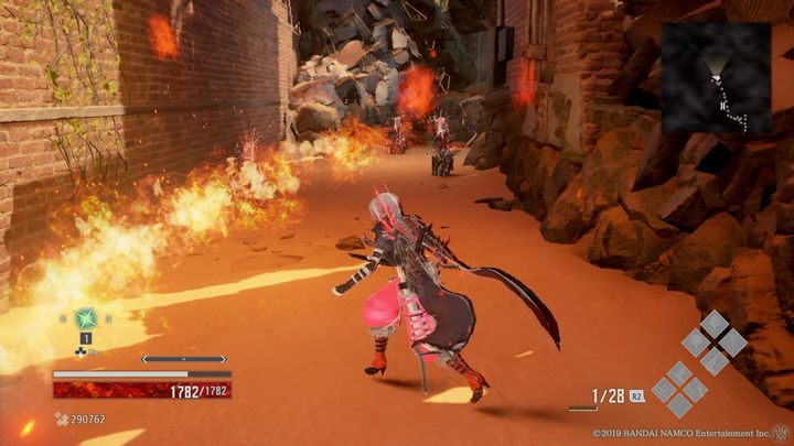 W momencie wejścia po drabinie, po lewej stronie znajduje się drogą, która jest broniona przez 3 rośliny plujące ogniem - Sunken Ruins | Solucja Code Vein - Code Vein - poradnik do gry