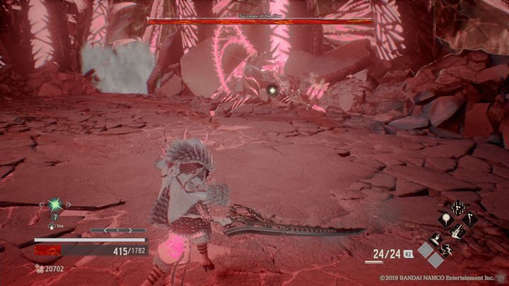 Od samego początku powinieneś trzymać się bardzo blisko niej, najlepiej jej pleców - Successor of the Claw | Boss w Code Vein - Code Vein - poradnik do gry