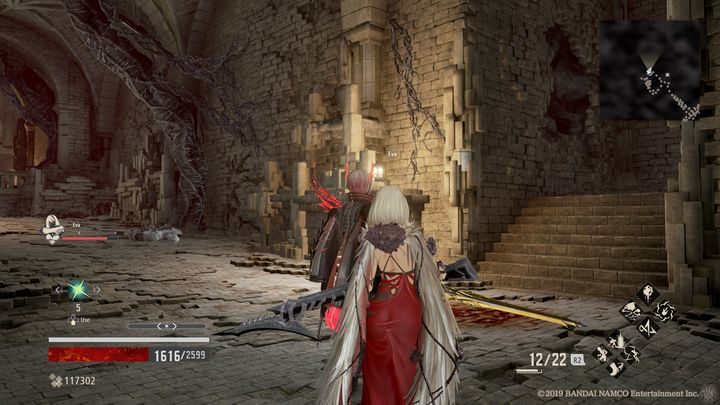 Po prawej stronie znajdują się schody prowadzące do Inhibit Vaccine (x2) - Provisional Government Center | Solucja Code Vein - Code Vein - poradnik do gry