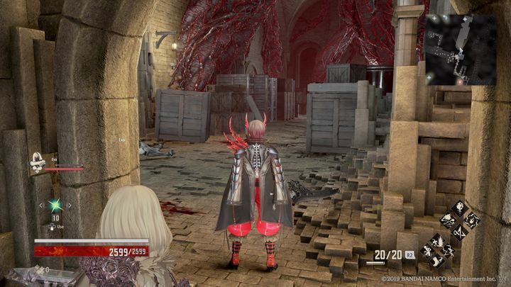 W tamtejszym pomieszczeniu znajdziesz masę drewnianych skrzyń oraz przeciwników ukrywających się w nich - Provisional Government Center | Solucja Code Vein - Code Vein - poradnik do gry