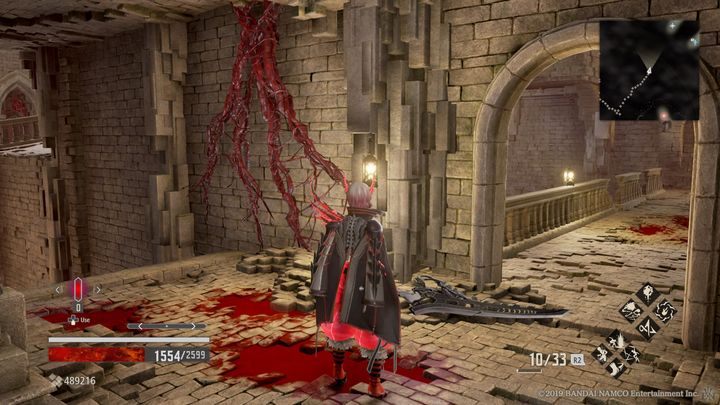 Teraz idź przed siebie (po lewej stronie nic się nie znajduje), tam znajdziesz Custom Gun Parts, NPC Attendant of the Relics oraz Mistle, Connecting Bridge - Provisional Government Center | Solucja Code Vein - Code Vein - poradnik do gry
