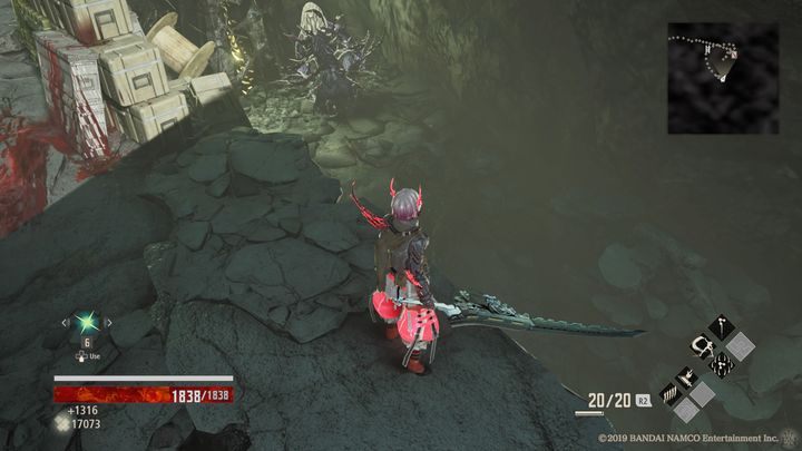 Po lewej stronie znajduje się przejście na dół z kilkoma odpoczywającymi wrogami - Research Facility Area | Solucja Code Vein - Code Vein - poradnik do gry