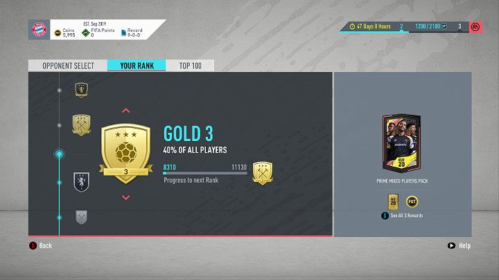 W zależności od tego, jaką rangę udało Ci się zdobyć w trakcie tygodnia, otrzymasz odpowiednie nagrody - Tryby gry w FUT 20, FIFA 20 Ultimate Team - FIFA 20 - poradnik do gry