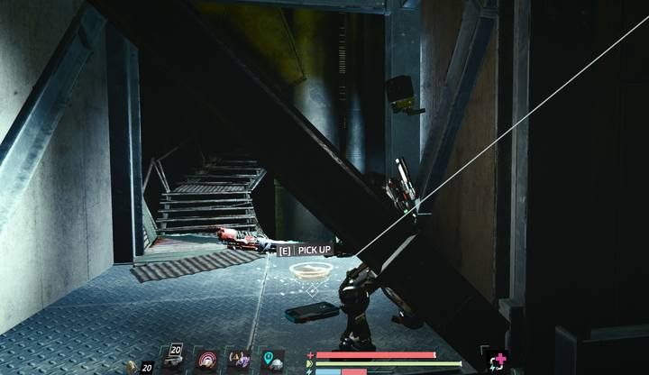 W drodze na arenę bossa Małego Johnnyego, używając skrótu pod areną przy moście (Terminal Z Outer Court) - The Surge 2: Port Nixon - nagrania, sekrety - The Surge 2 - poradnik do gry