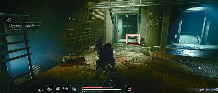 Przed wejściem na arenę walki z Małym Johnnym, lecz po jego pokonaniu - do otwarcia drzi musisz użyć EMP - The Surge 2: Szaleństwo na punkcie April - solucja, opis przejścia - The Surge 2 - poradnik do gry