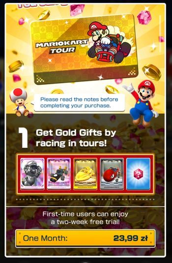 Jego miesięczny koszt wynosi 23,99 złotych - Mario Kart Tour - poradnik do gry
