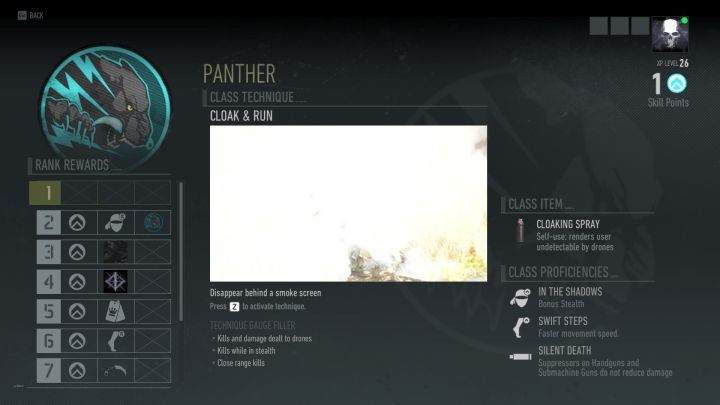 Ekran przedstawiający klasę Pantery. - Pantera (Panther) w Tom Clancys Ghost Recon Breakpoint - Tom Clancys Ghost Recon Breakpoint - poradnik do gry