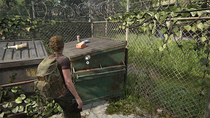 Znajdziesz się w odgrodzonym obszarze z kontenerami na śmieci - The Last of Us 2: Lekcja tropienia / Tracking Lesson sekrety, znajdźki - The Last of Us 2 - poradnik do gry
